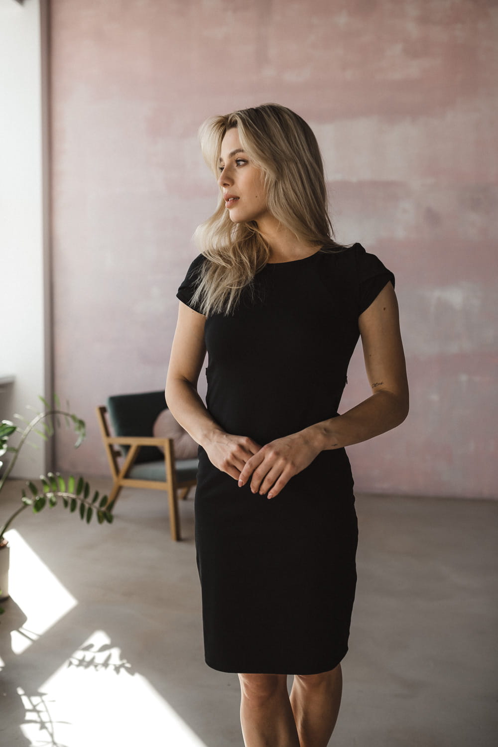 Kurzarm Milky Stillkleid schwarz