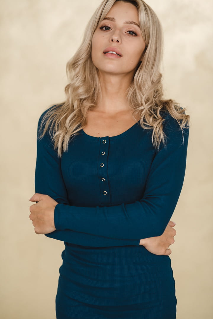 Shirtkleid für Schwangere und Stillende blau