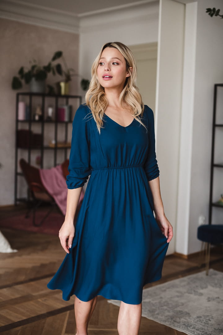 Lovely Umstands- und Stillkleid petrol