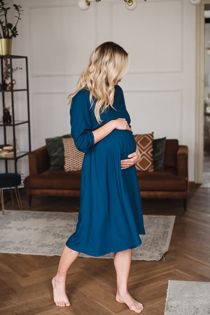 Lovely Umstands- und Stillkleid petrol