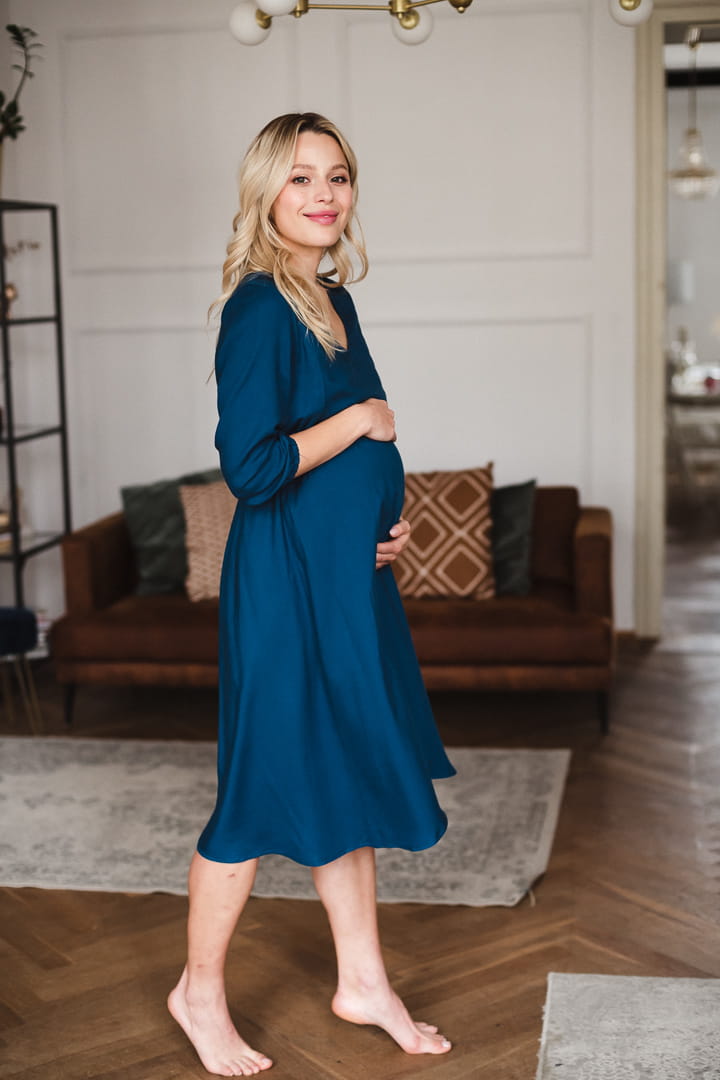 Lovely Umstands- und Stillkleid petrol