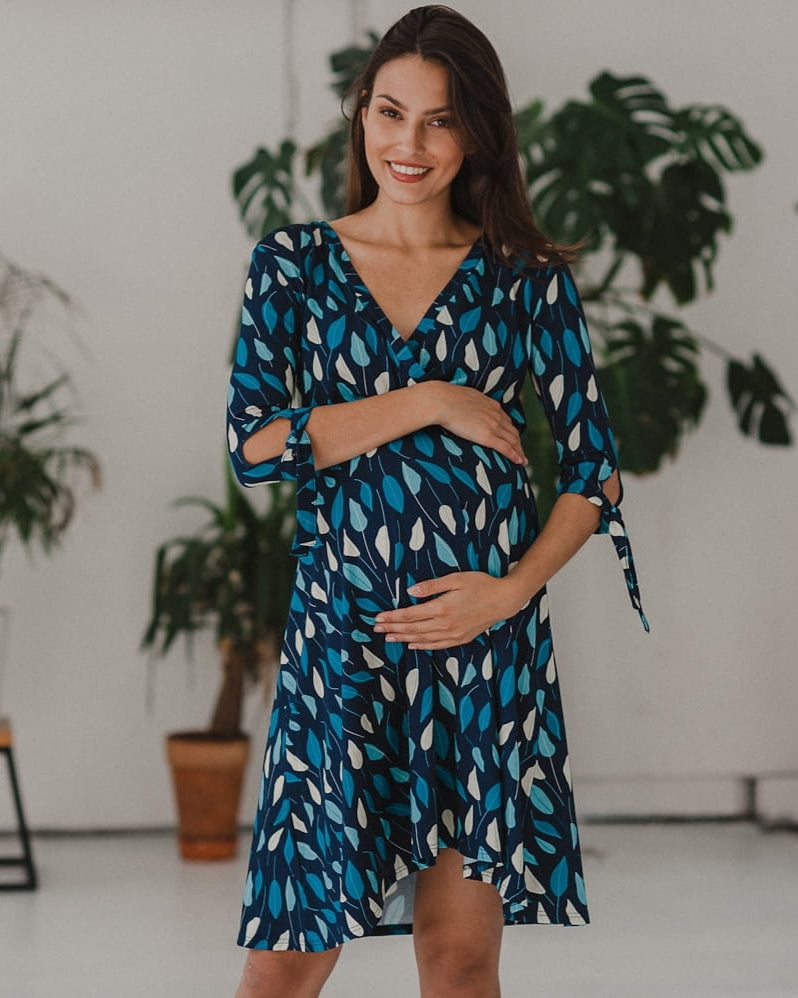 Wickelkleid schwanger & stillen blau