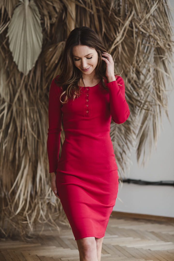 Shirtkleid für Schwangere und Stillende rot