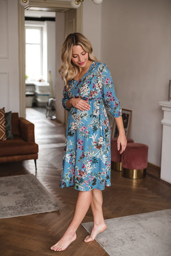 Lovely Umstands- und Stillkleid blütenblau