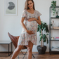 Mini Umstands- und Stillkleid grau geblümt