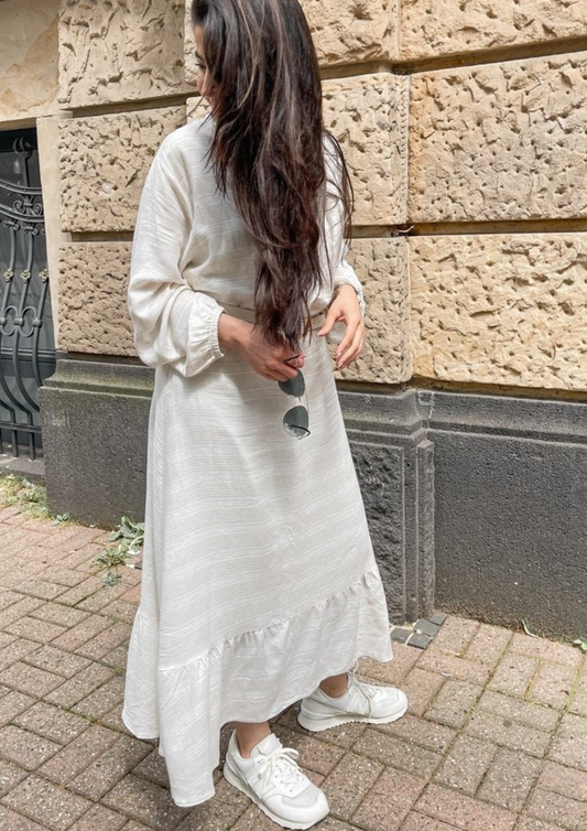 White Linn Stillkleid