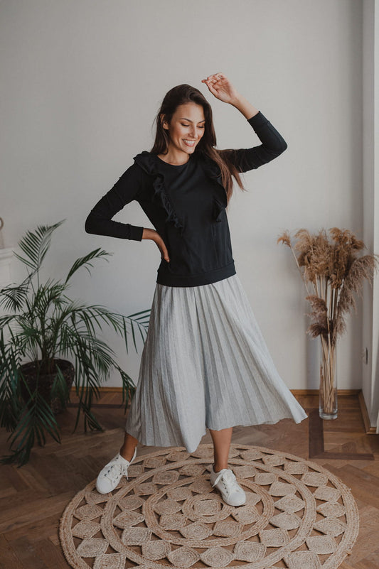 Milky Waves Stillbluse schwarz