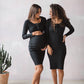 Shirtkleid für Schwangere und Stillende schwarz