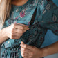 Paisley Umstands- und Stillkleid blau