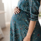 Paisley Umstands- und Stillkleid blau