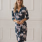 Plissiertes Stillkleid blau